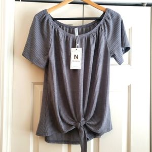 NWT Gray on or off the shoulder top